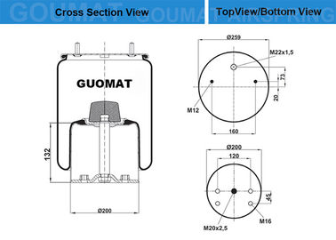 Sprężyny pneumatyczne CONTITECH 4007 N P03 / 4007NP03 do GIGANT 246090 AIR FREN 2040073CM