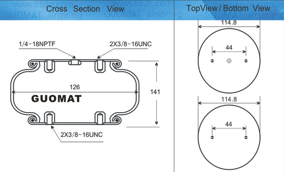 Firestone Air Spring W013587725 GUOMAT 1B5725 Duży cios pojedyncza zawieszona sprężyna powietrzna