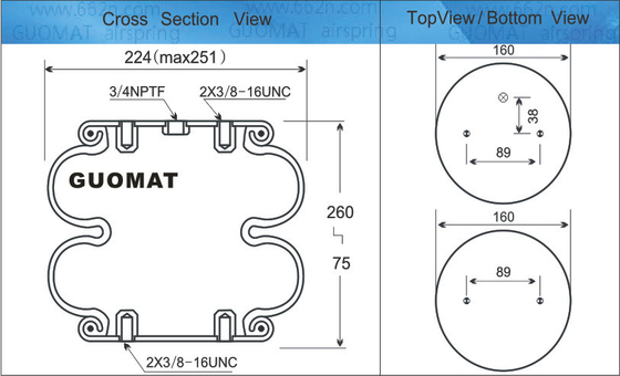 FD 200-19 319 Contitech Air Spring W013586900 Aktuator sprężynowy z 3/4 NPT