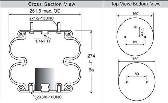 W01-358-6905 American Truck Suspension Air Spring Contitech dla Hendrickson