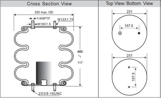 Contitech Air Bellows FT 330-29 520 zawieszenie do jazdy powietrznej do izolacji maszyny