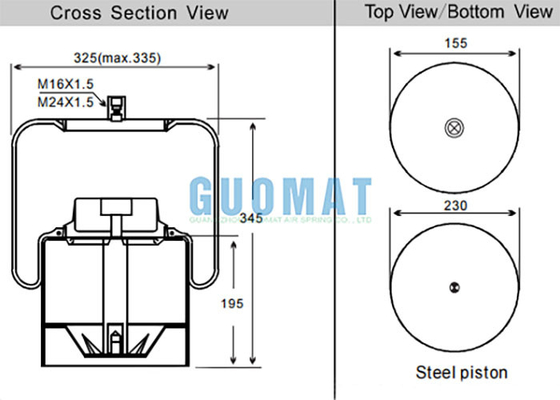 Odkłady gumowe ciężarówek wiosny powietrznej 4838NP23 Contitech Rolling Lobe Shock Absorber