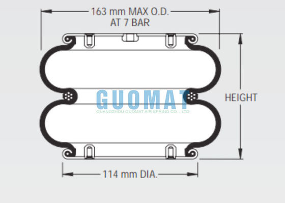 W01-358-0030 Firestone Industrial Bellows Actuator 25 Style Rubber Air Spring Do Podnoszenia Nożyczek