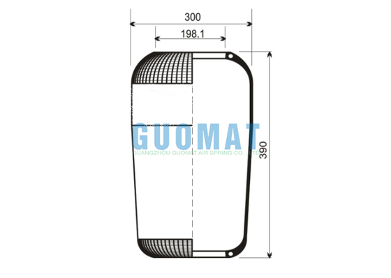 Wysokość 390mm 762N Contitech Miech pneumatyczny do autobusu W01-095-0190 Firestone Gumowy miech pneumatyczny