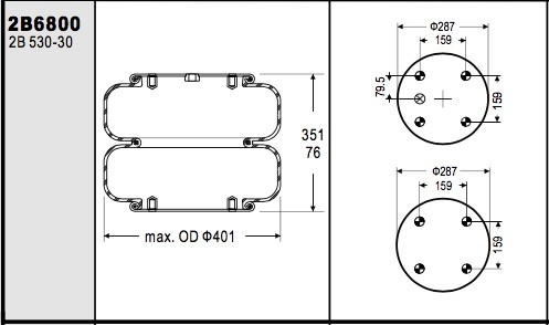Contitech FD530-30 518 W01-358-6800 Firestone Air Spring WATSON &amp;amp; CHALIN AS-0034