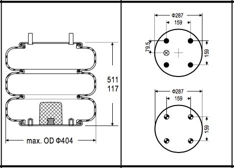 W01-358-7855 Przemysłowa sprężyna powietrzna Contitech FT 530-35 522 GRANNING 7026