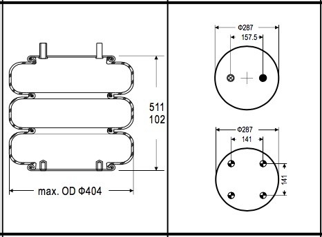 FT530-35726 Contitech Zawieszenie sprężyna powietrzna Firestone W013587872 Dla HENDRICKSON Aux 004828