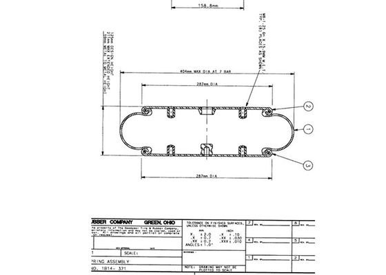 1B14-371 Goodyear Air Spring ze śrubami M8 wlotu powietrza 3/4 NPT 578912371