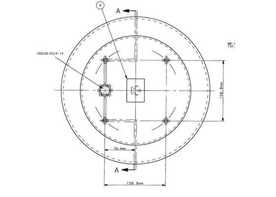 1B14-371 Goodyear Air Spring ze śrubami M8 wlotu powietrza 3/4 NPT 578912371