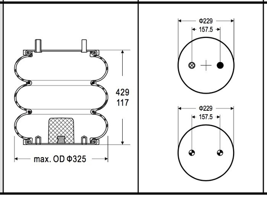 W01-358-8018 Firestone Air Springs 3B8018 Patrz Contitech FT 330-29 434