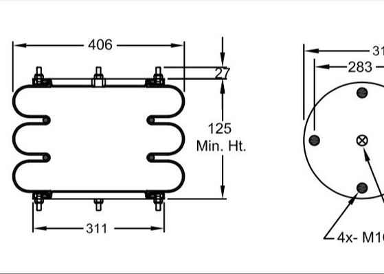 W01-R58-4068 Przemysłowe miechy pneumatyczne Firestone 16 X 3 DUNLOP SP 2141