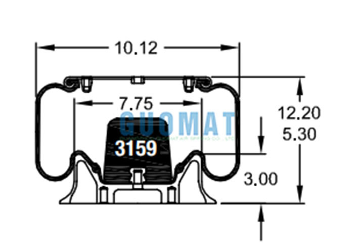 W01-358-9031 Firestone Rolling Lobe Air Spring Bellow No.1T15M-0 Zawieszenie pneumatyczne ciężarówki z tłokiem
