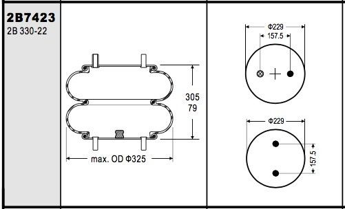 W01-358-7423 2B12-432 Contitech Air Spring FD330-22 368 Do SAUER P10-784