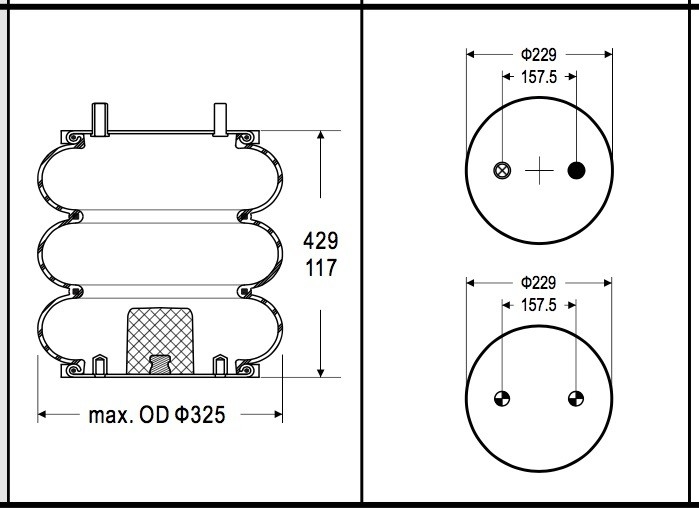 W01-358-8018 Firestone Air Springs 3B8018 Patrz Contitech FT 330-29 434