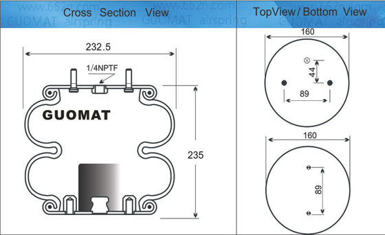 2B9-253 Goodyear Air Springs 578923206 Firestone W013586945 dla Ridewell 1003586945C