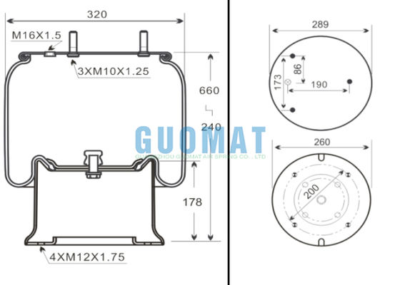W01M586334/W01-M58-6334 Podwieszenie powietrzne ciężarówki 1R14-719 Goodyear Trailer Air Springs