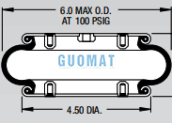 Firestone Style 16 Single Convoluted Air Shock W01-358-6996 Natural Rubber Air Spring