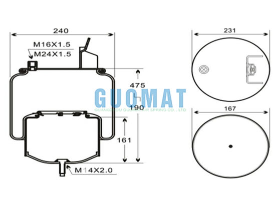 6608NP01 Contitech Truck Air Spring 1R10-704 Goodyear Do 20582215 20531985 zawieszenie V-olvo