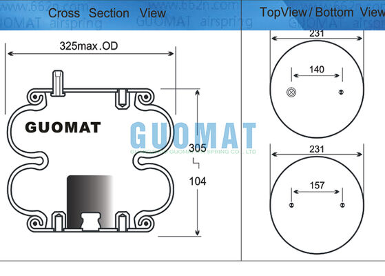 2B12-307 Goodyear Suspension Air Spring FD 330-22 318 Absorbtor wstrząsów powietrznych Contitech