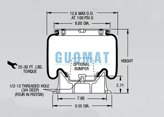 Poduszka pneumatyczna Firestone Rolling Lobe W01-358-9053 1T15M-2 do zawieszenia pneumatycznego ciężarówki