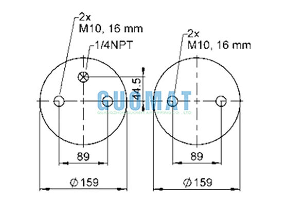 FD 200-19 1/4 M10 Contitech Amortyzator Pneumatyczny Podwójnie Falisty 72047 Sprężyna Powietrzna