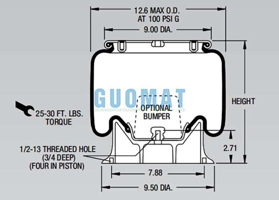1T15M-2 Firestone Style Air Shock W01-358-9042 Sprężyny pneumatyczne do amortyzacji