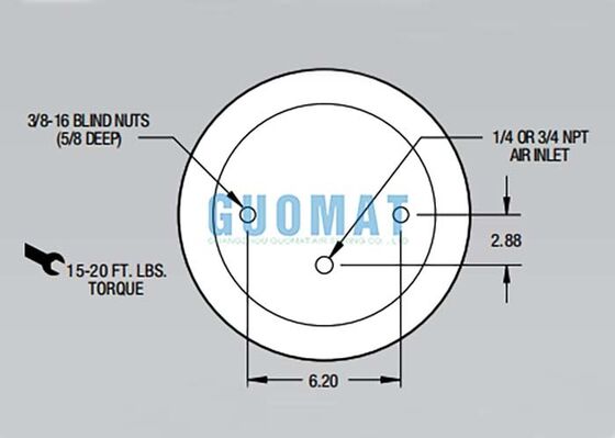 W01-358-9079 Firestone Air Spring 1T15M-6 Poduszki powietrzne z gumy zawieszone