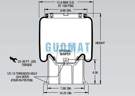 W01-358-9079 Firestone Air Spring 1T15M-6 Poduszki powietrzne z gumy zawieszone