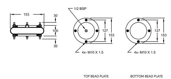 W01-R58-4052 Zestaw przemysłowych poduszek powietrznych Firestone M/31061 Patrz Norgren 6X1