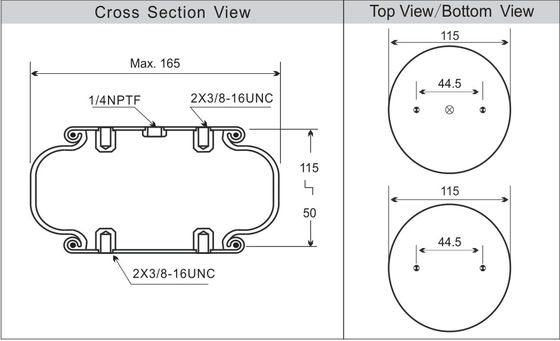 Wytrzymała gumowa sprężyna mieszków powietrznych z pojedynczym splotem W01-358-7731