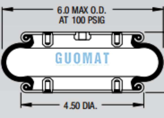 Firestone Style 16 Single Convoluted Air Shock W01-358-6996 Natural Rubber Air Spring