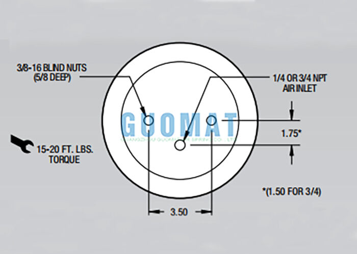 W01-358-5712 Firestone Poduszka Powietrzna do Ciężarówki System Zawieszenia Pneumatycznego z Miechem Obrotowym 1T14C-7