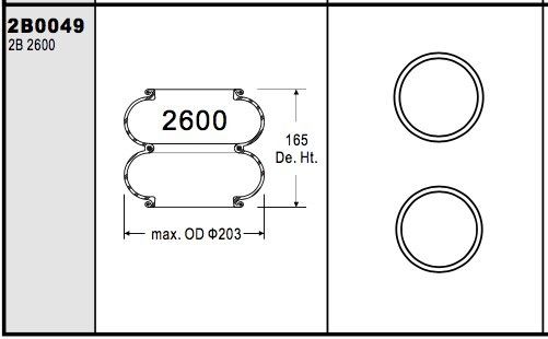 4,6 funta Przemysłowe miechy amortyzatora pneumatycznego Liczba 224 0,2-0,8 M Pa Zdolność ciśnienia