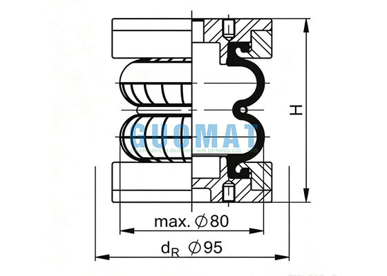 FD 22-4 DI CR Contitech Industrial Rubber Air Spring EB-80-45 FESTO Cylinder Bellows